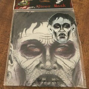 Sheer Zombie Halloween Mask Costume